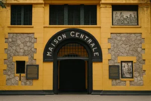 Hoa Lo Prison, known as the Hanoi Hilton, offers a glimpse into Vietnam’s wartime history